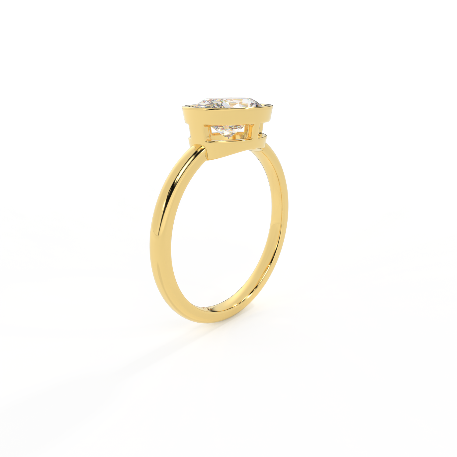 Lab Grown Diamond Bezel Oval Cut 18k Yellow Gold Ring – Fenton
