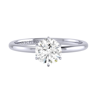 Solar Diamond Solitaire Round Cut Platinum Ring