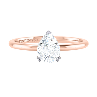 Solar Diamond Solitaire Pear Cut 18k Rose Gold Ring