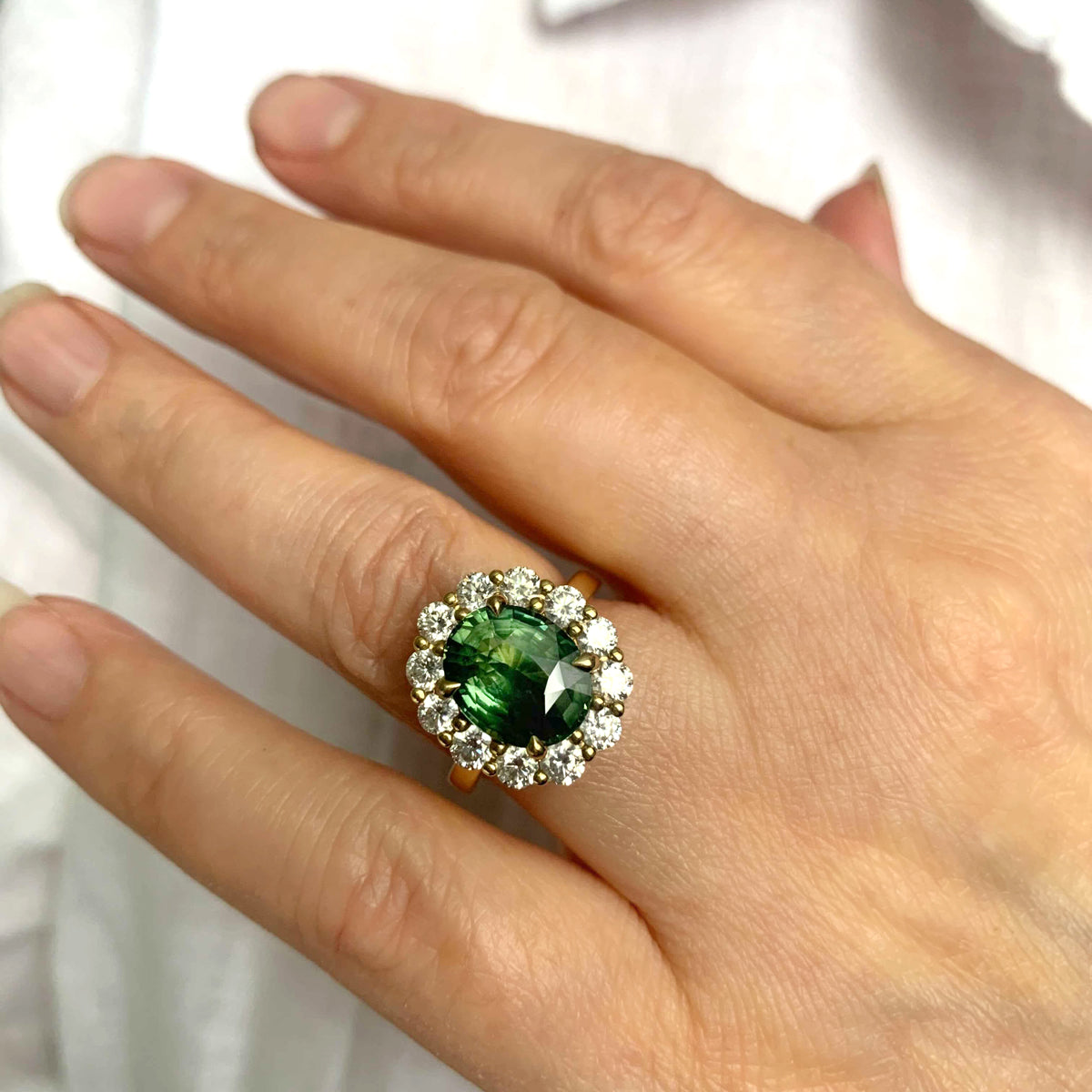 A Stunning Green Sapphire Mayfair ring | Elaine's Fenton Love Story