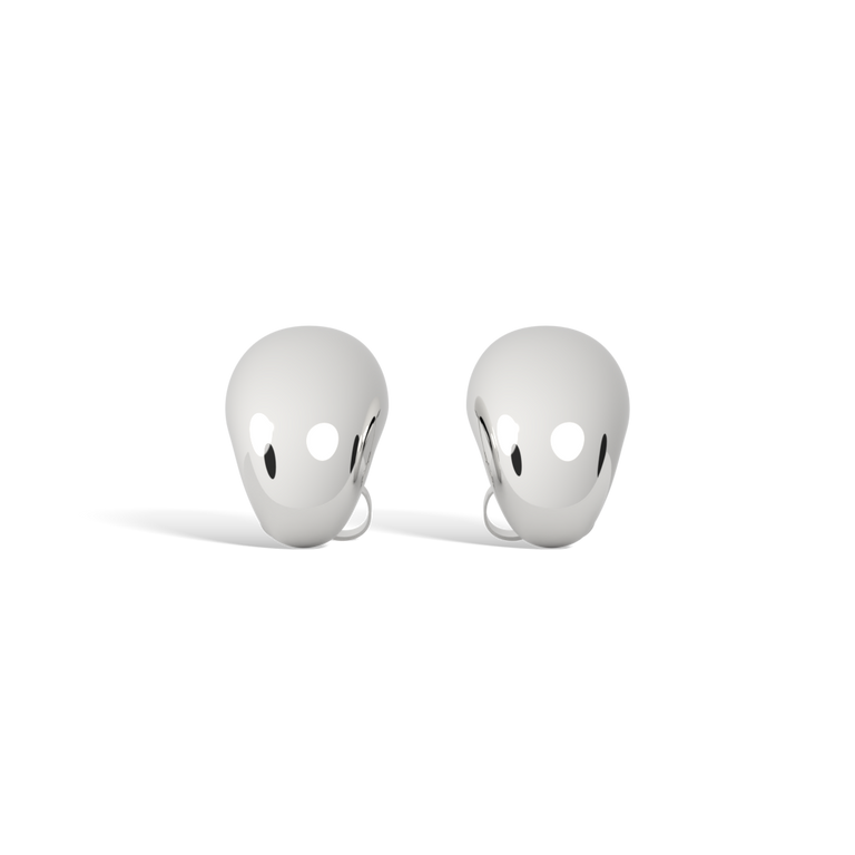 14k Droplet Stud Earrings, White Gold