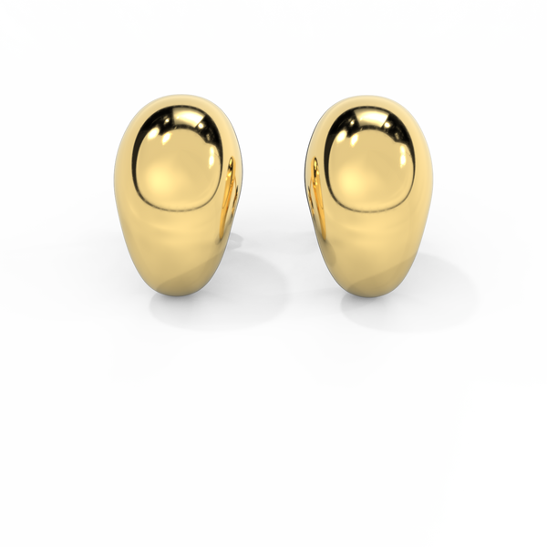14k Droplet Stud Earrings, Yellow Gold