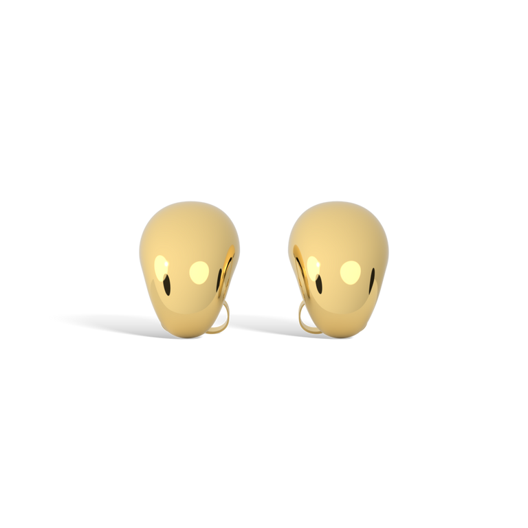 14k Droplet Stud Earrings, Yellow Gold