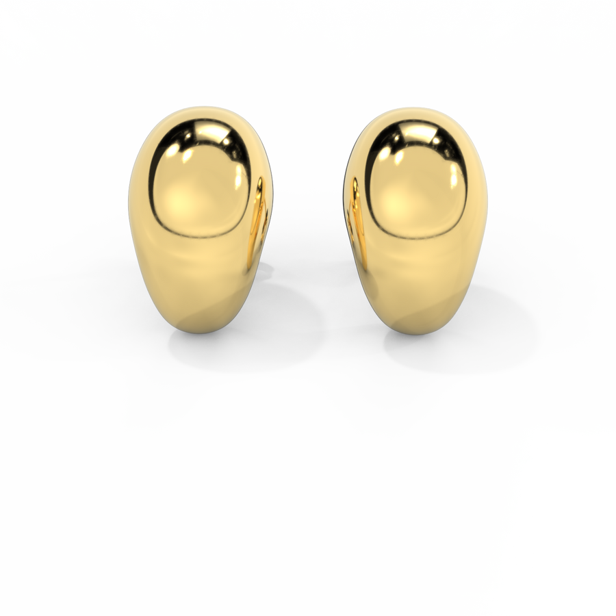 14k Droplet Stud Earrings, Yellow Gold