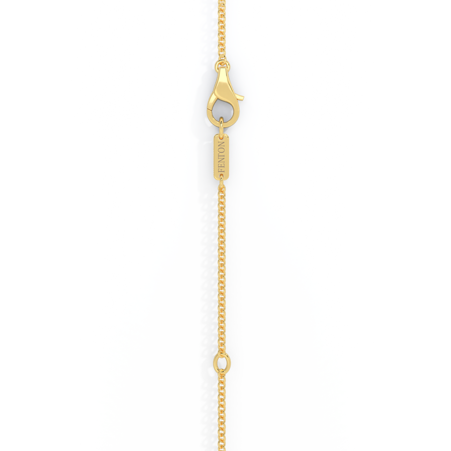 14k Solitaire Necklace, Round, Yellow Gold