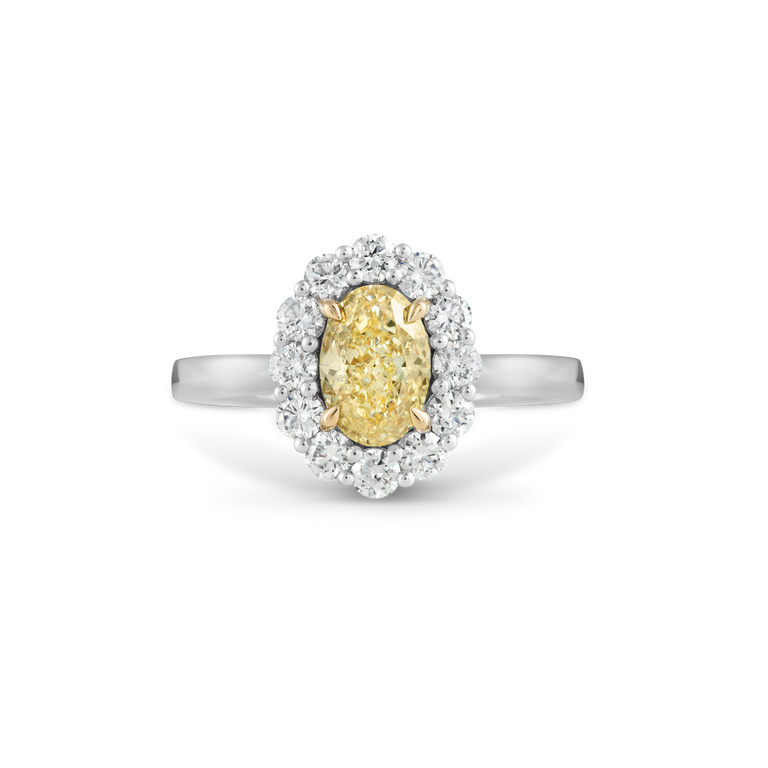 Yellow Solar Diamond Mayfair Platinum Ring