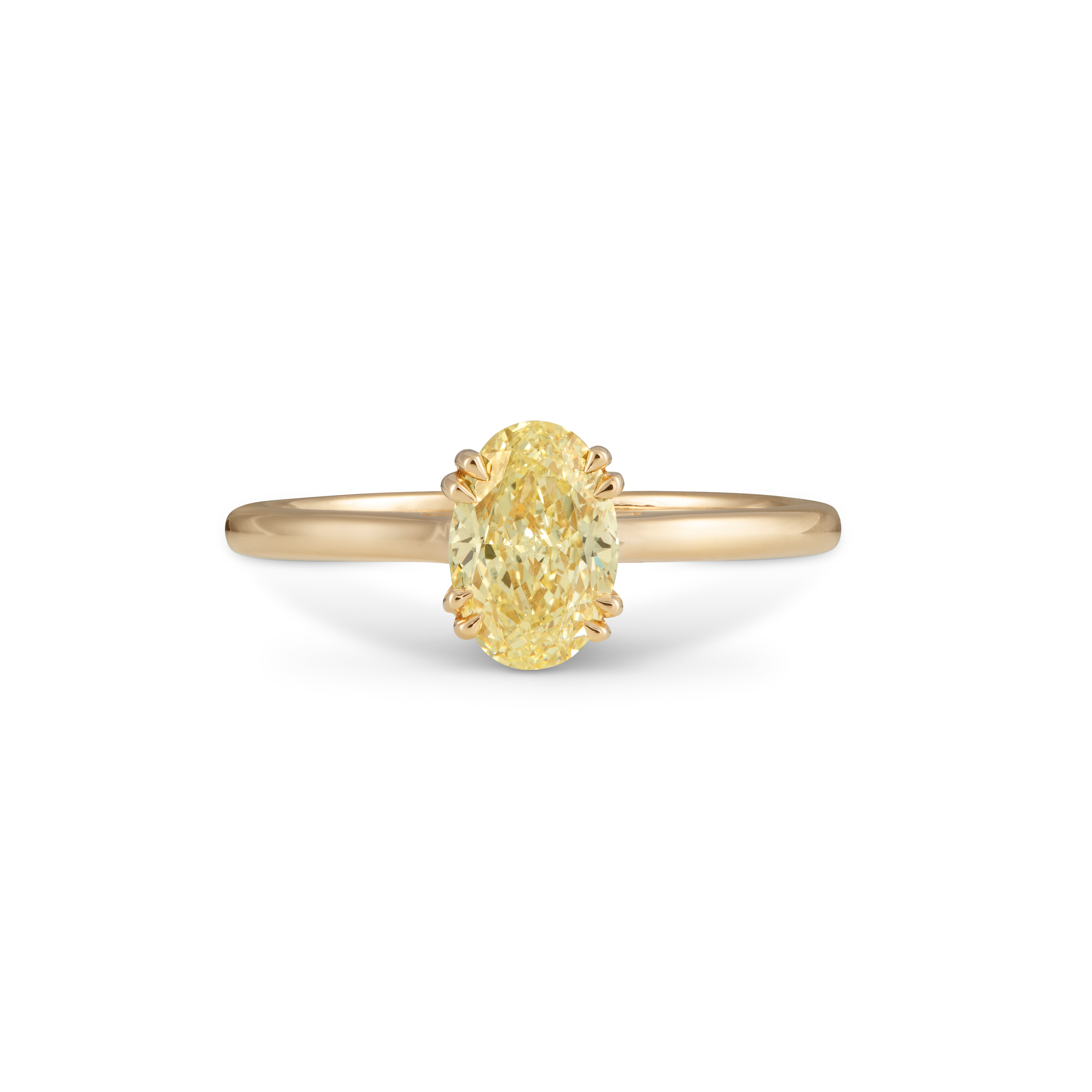 Yellow Solar Diamond Solitaire 18K Yellow Gold Ring