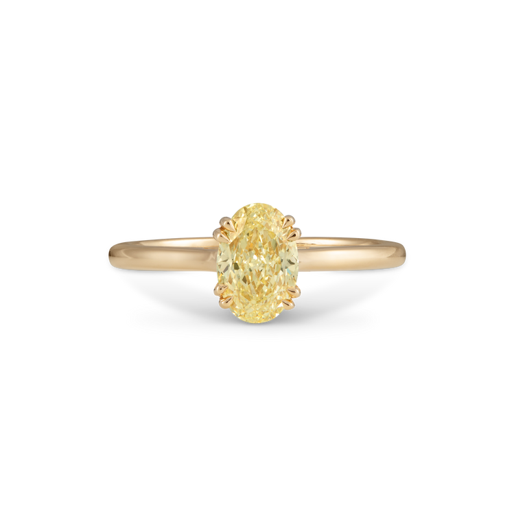 Yellow Solar Diamond Solitaire 18K Yellow Gold Ring