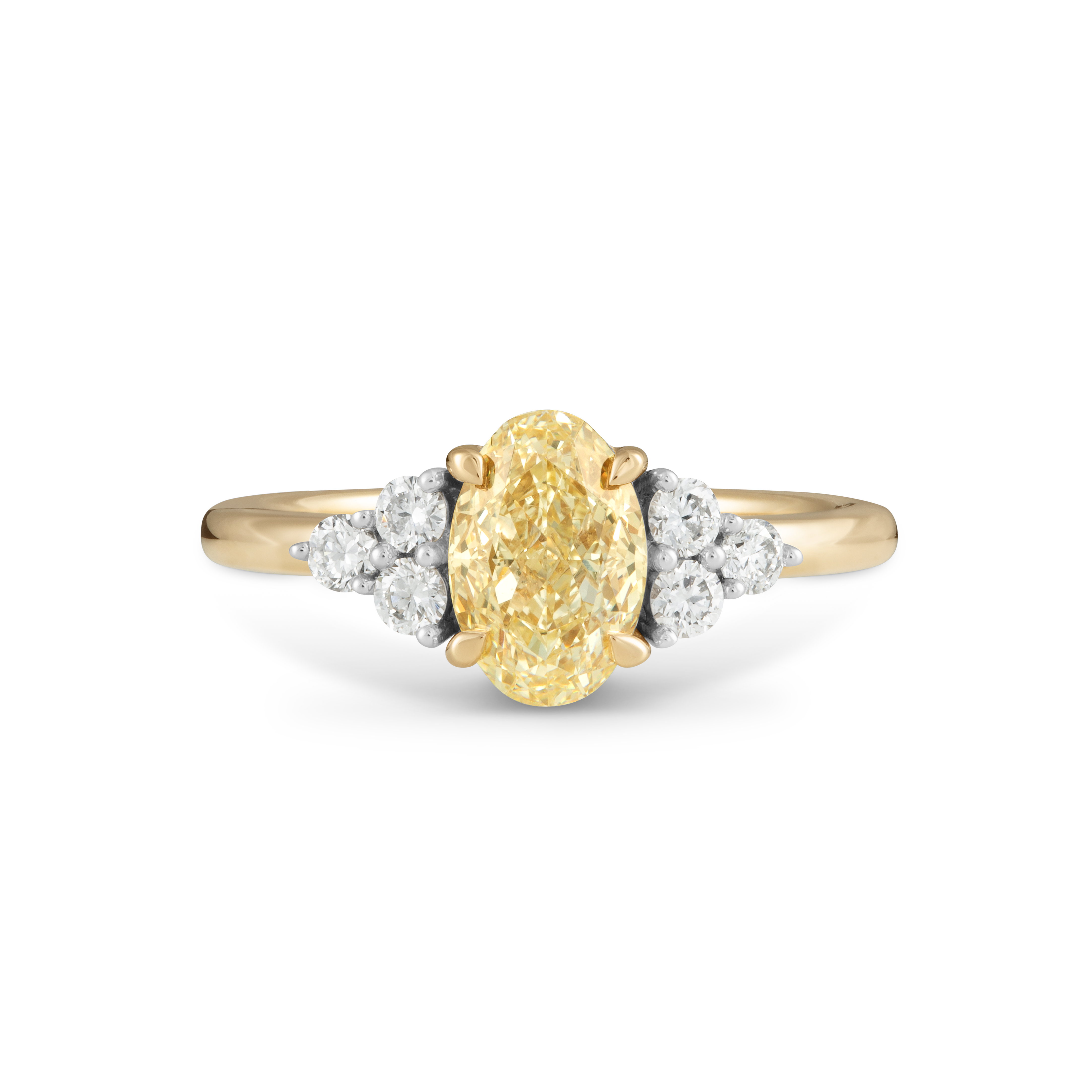 Yellow Solar Diamond Trefoil Ring