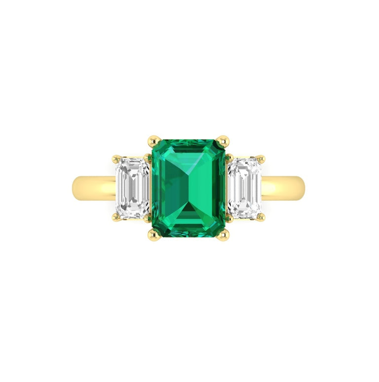 Bespoke Trilogy Emerald Emerald 18K Yellow Gold Original