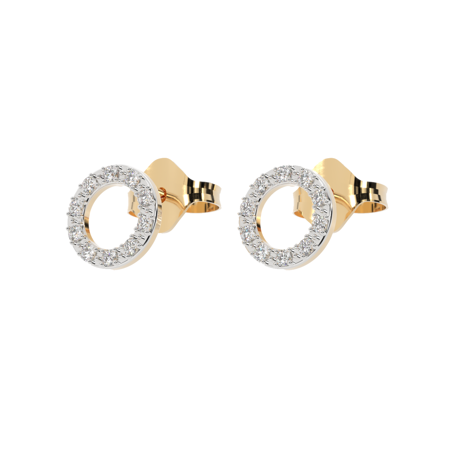 Solar Diamond Circle Studs