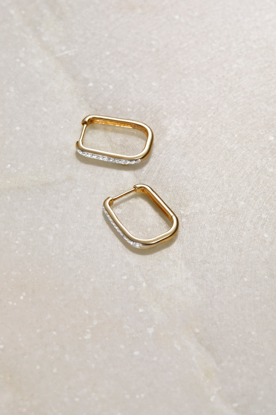 Lab Diamond Yellow Gold 'U' Hoops