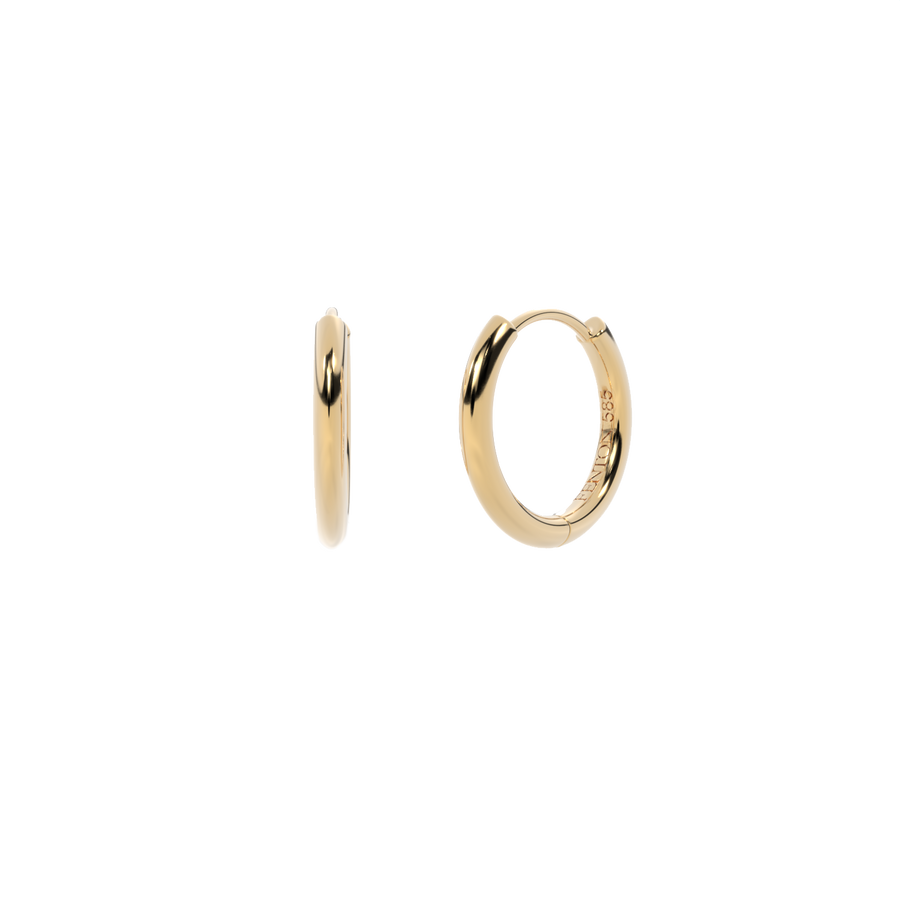 14K Yellow Gold Huggie Hoops