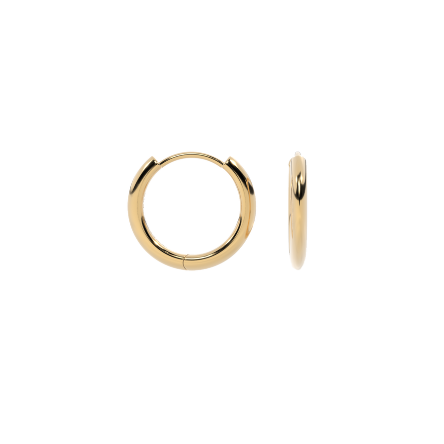 14K Yellow Gold Huggie Hoops