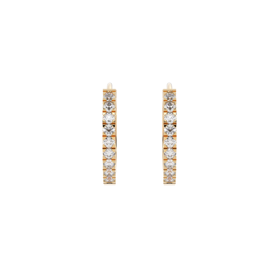 Lab Diamond Yellow Gold Huggie Hoops
