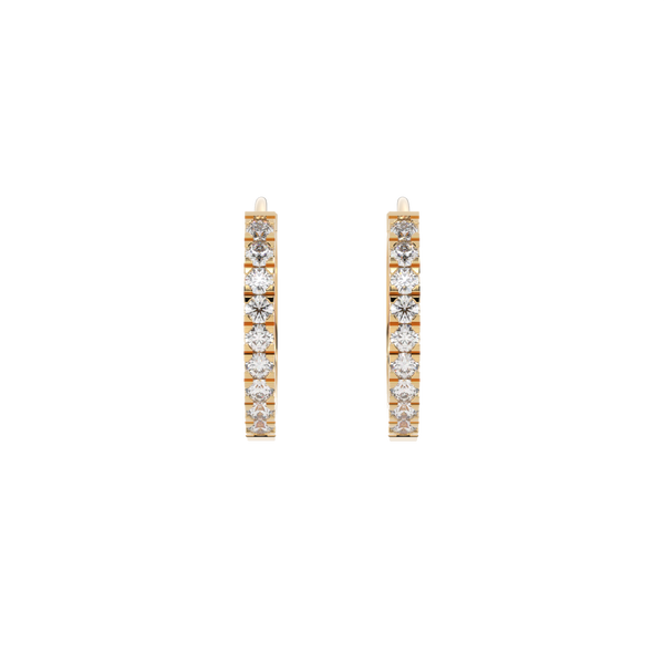 Lab Diamond Yellow Gold Hoops