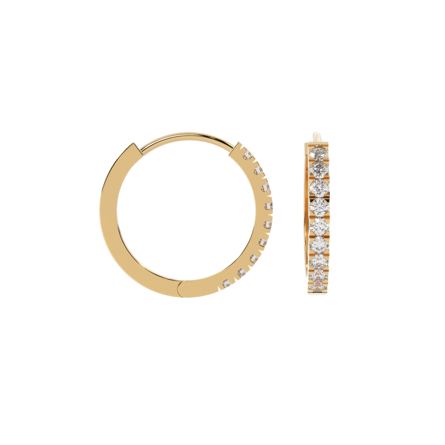 Lab Diamond Yellow Gold Huggie Hoops