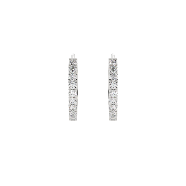 Lab Diamond White Gold Hoops