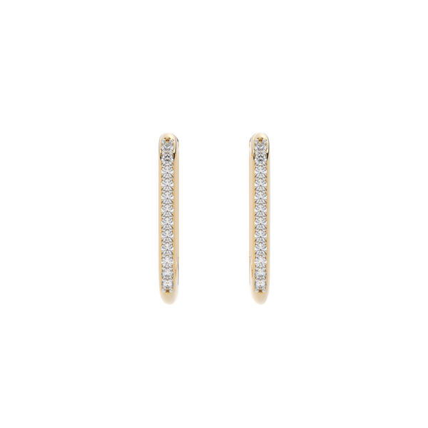 Lab Diamond Yellow Gold 'U' Hoops