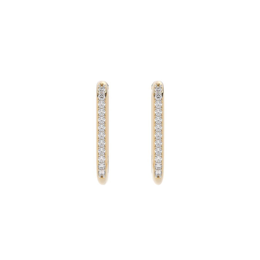 Lab Diamond Yellow Gold 'U' Hoops