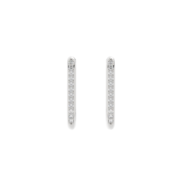 Lab Diamond White Gold 'U' Hoops