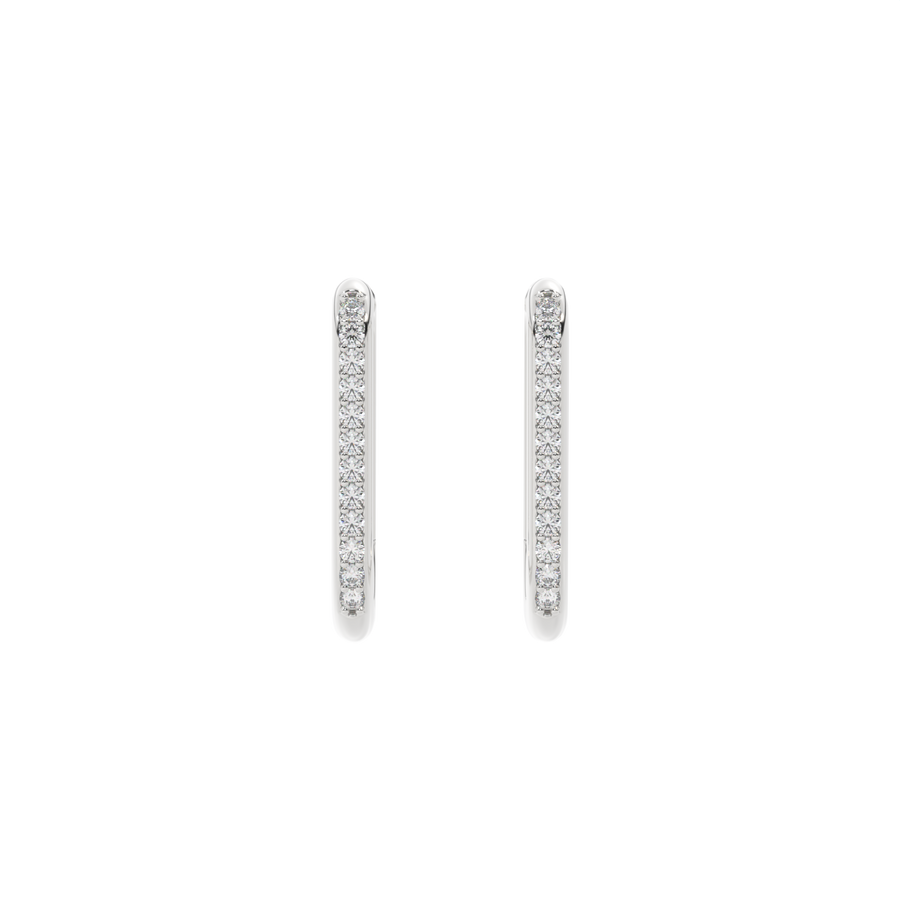 Lab Diamond White Gold 'U' Hoops
