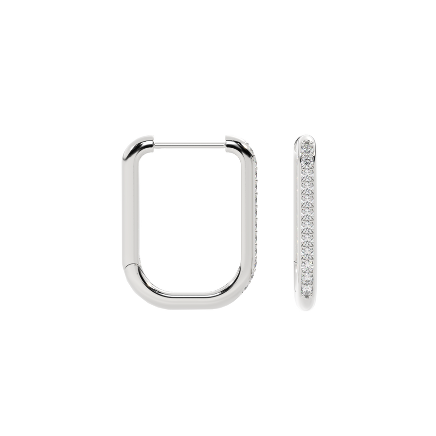 Lab Diamond White Gold 'U' Hoops
