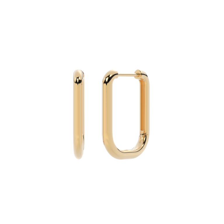 14K Yellow Gold 'U' Hoops