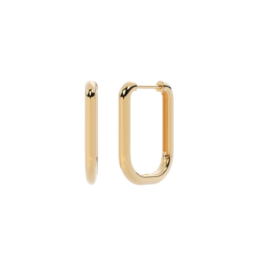 14K Yellow Gold 'U' Hoops