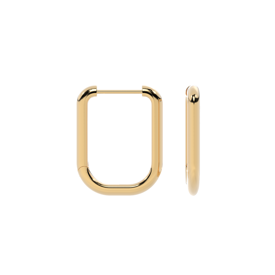 14K Yellow Gold 'U' Hoops