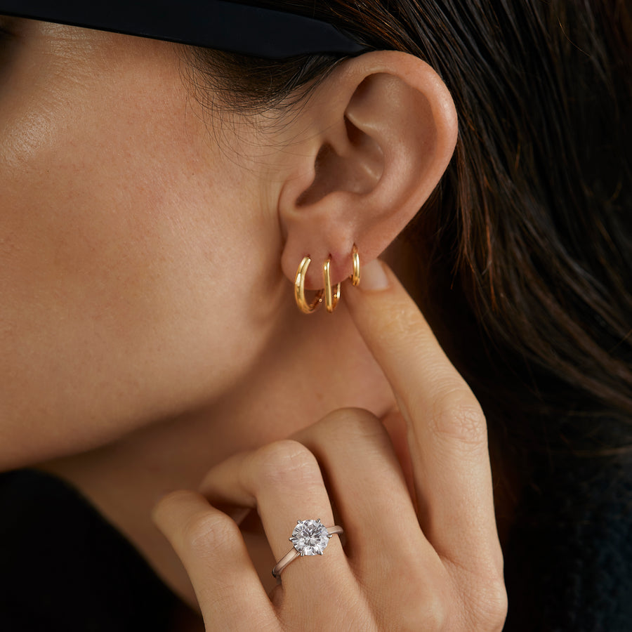 14K Yellow Gold Huggie Hoops