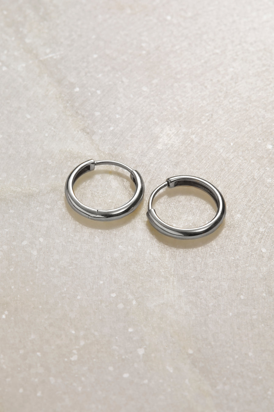 14K White Gold Hoops
