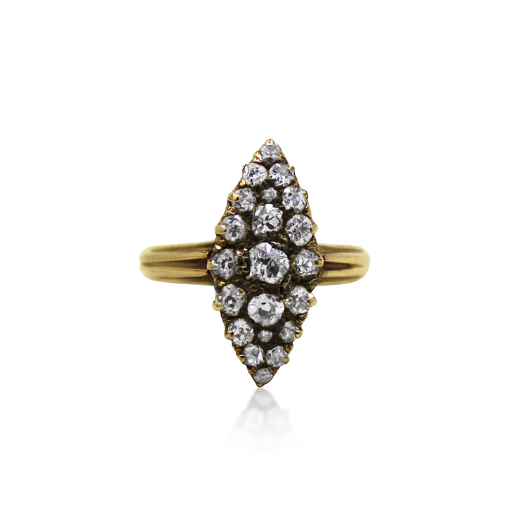 Antique 19th Century Marquise-Shaped Diamond Ring
