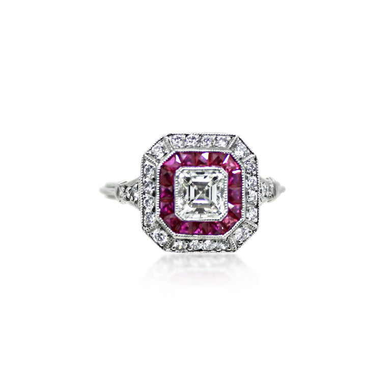 Vintage Art Deco-style Ruby and Diamond Ring