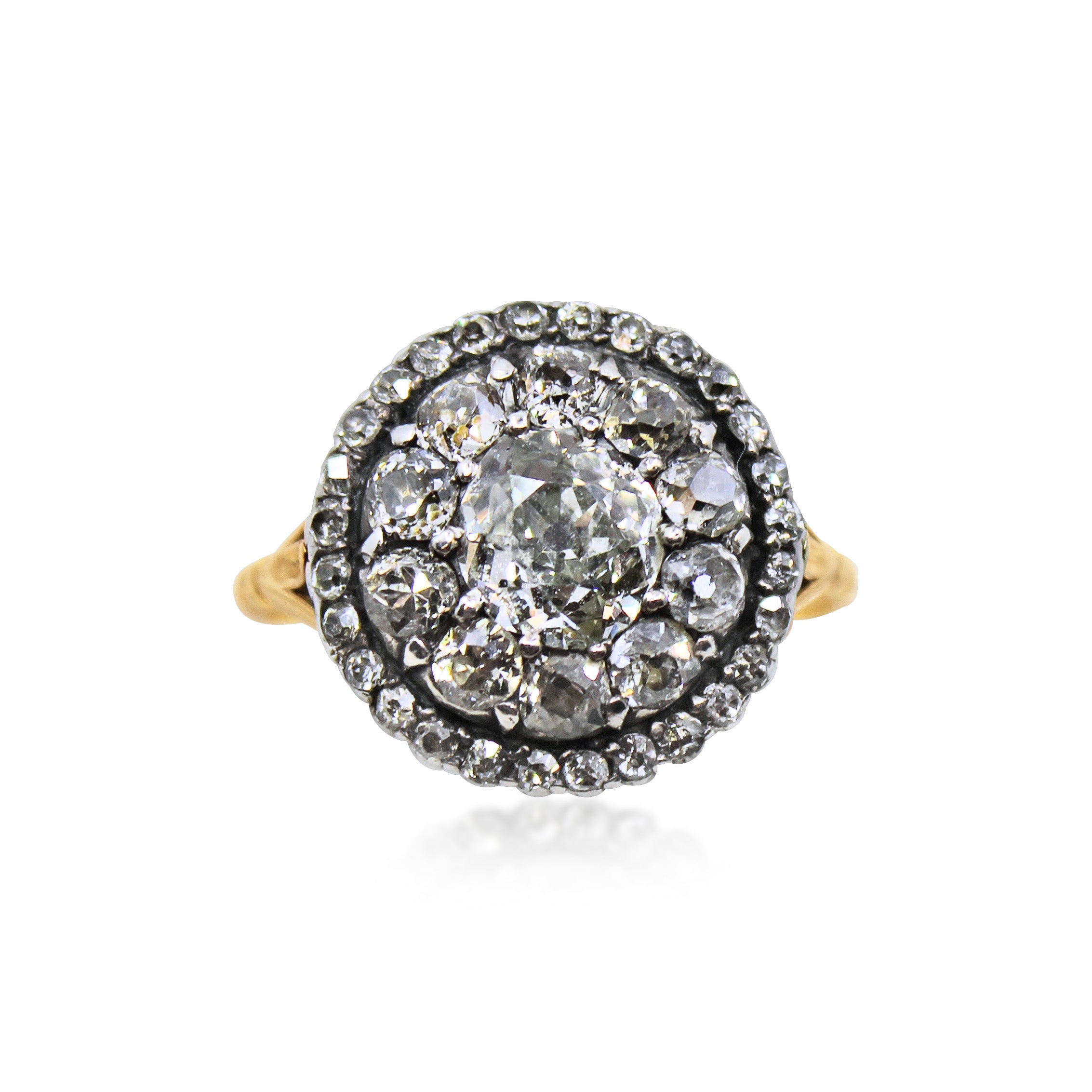 Antique 19th Century Diamond Target Ring