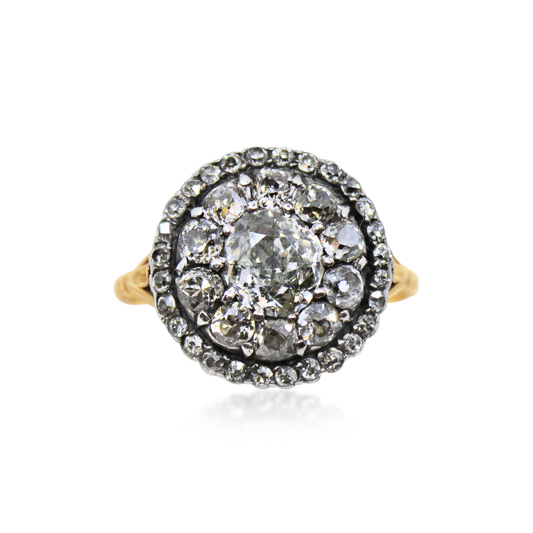 Antique 19th Century Diamond Target Ring