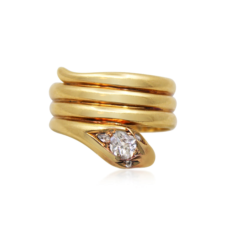 Vintage Edwardian Diamond Snake Ring