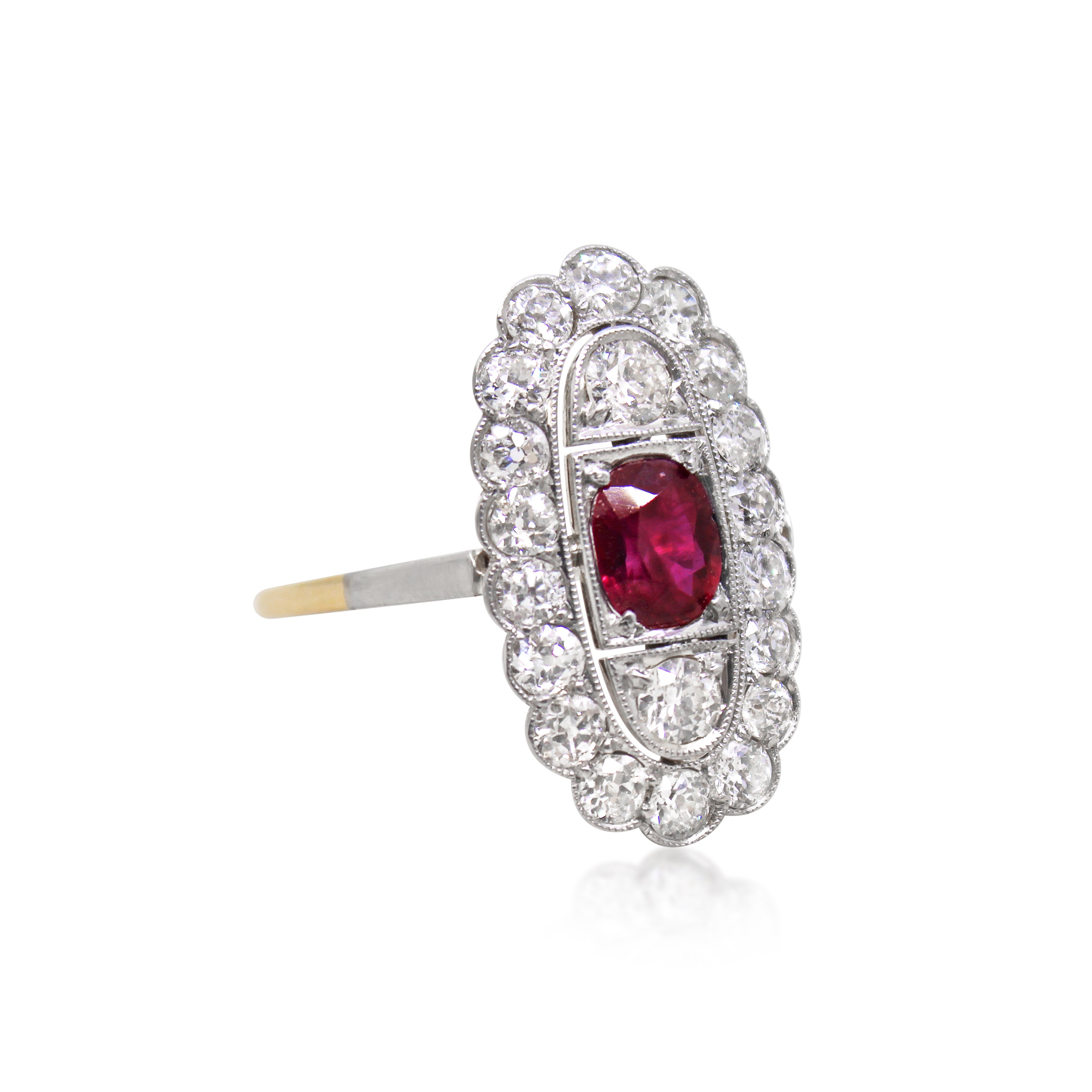 Ruby Sn Antique Edwardian Ruby and Diamond Panel Ring – Fenton