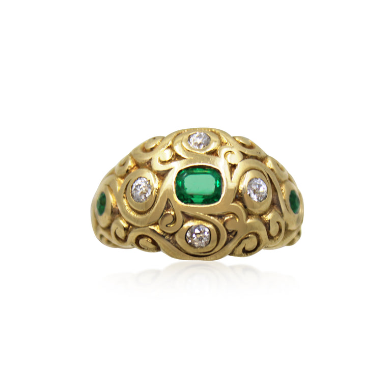 Vintage Emerald and Diamond Ring