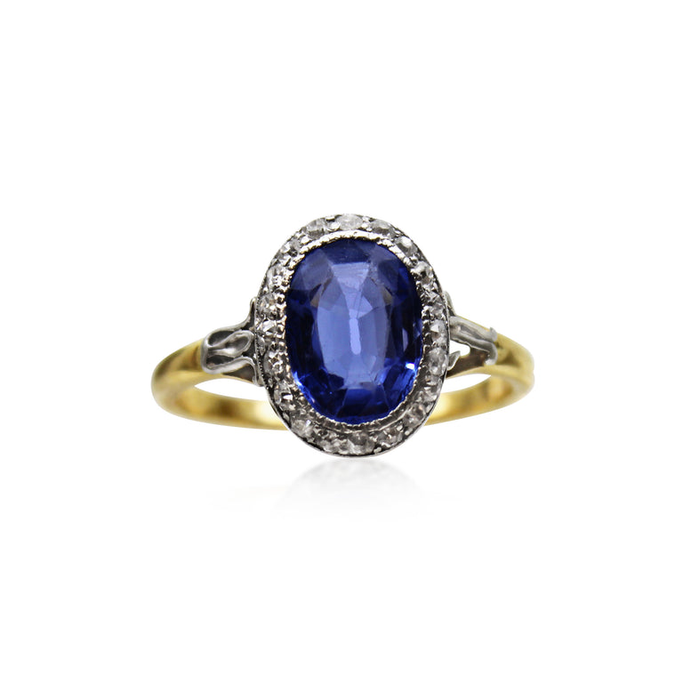 Antique Edwardian Sapphire and Diamond Ring