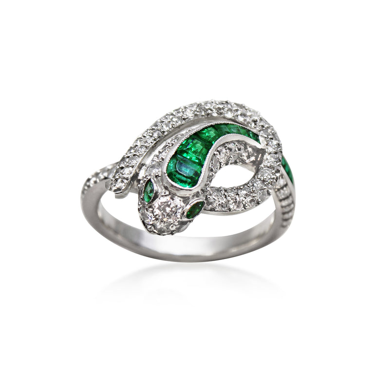 Diamond Intertwined Snake Ring