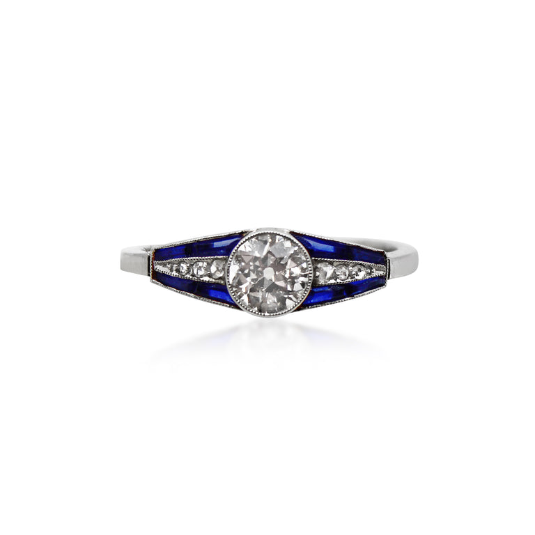 Vintage Diamond and Sapphire Ring