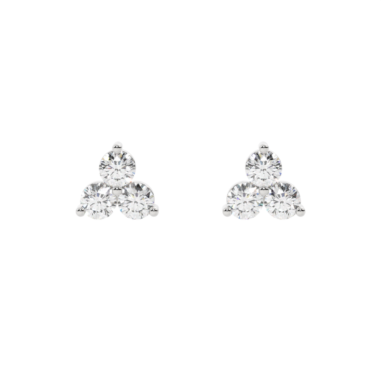Lab Diamond Trefoil Studs