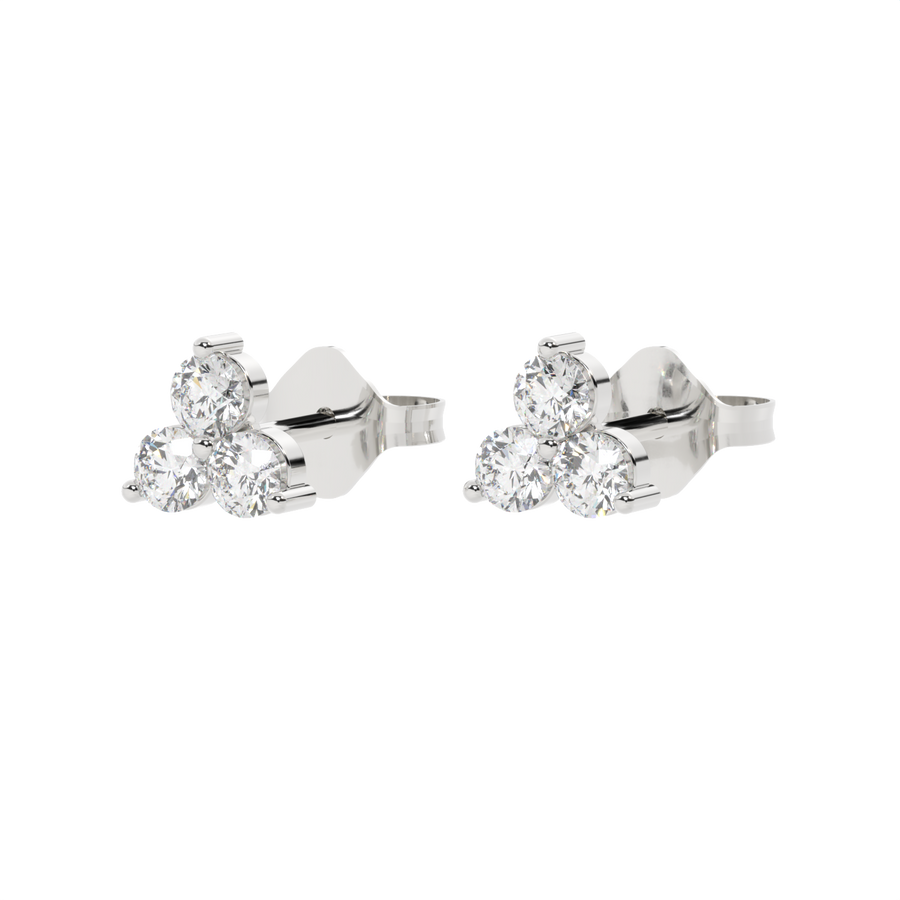 Lab Diamond Trefoil Studs