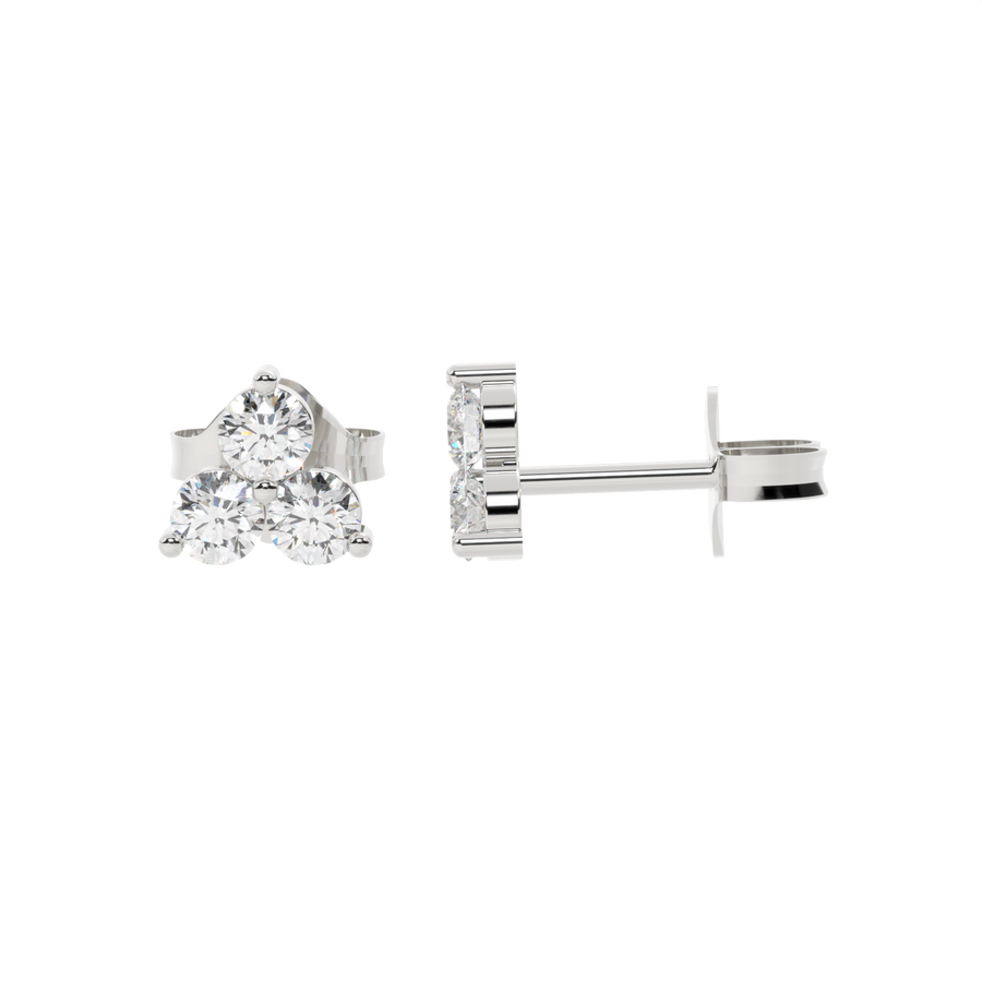 Lab Diamond Trefoil Studs