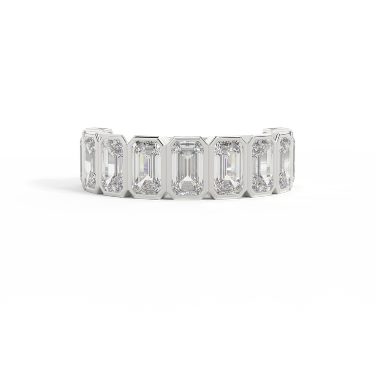 The Aria, Emerald, Naturally Mined Diamond, Platinum Ring