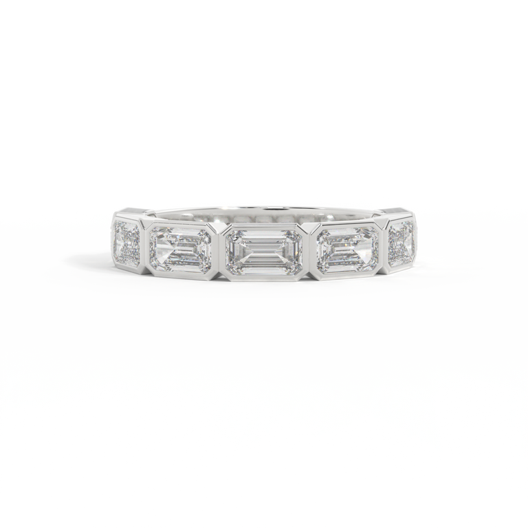 The Aria, Emerald, Naturally Mined Diamond, Platinum Ring