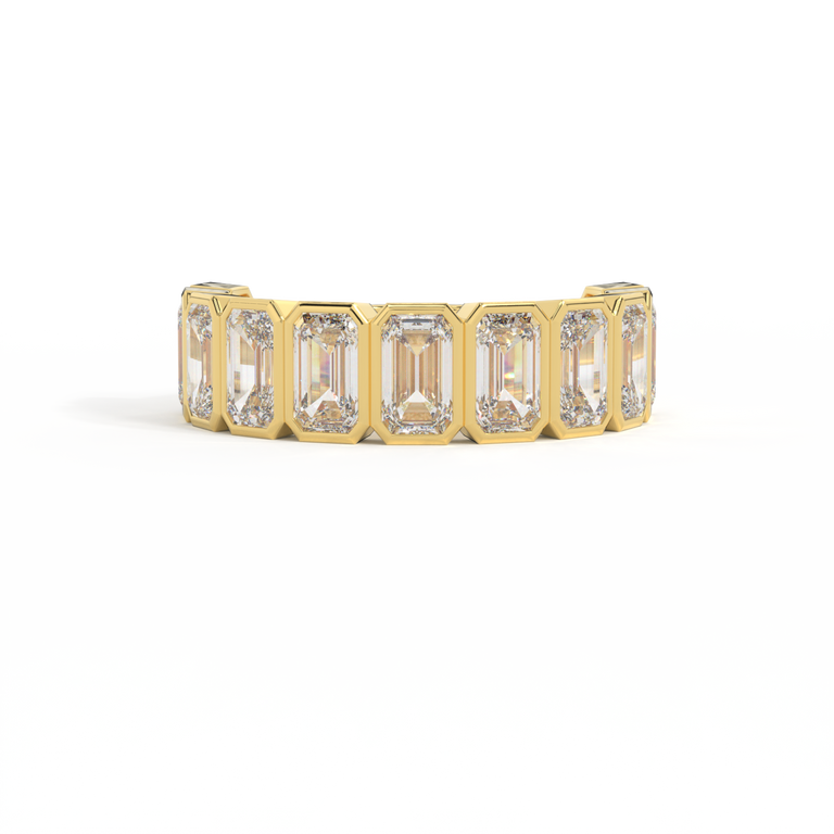 The Aria, Emerald, Lab Grown Diamond, 18K Yellow Gold Ring