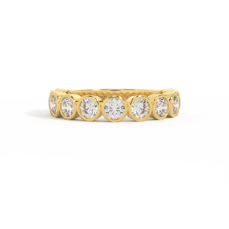 The Aria, Round, Naturally Mined Diamond, 18K Yellow Gold Ring
