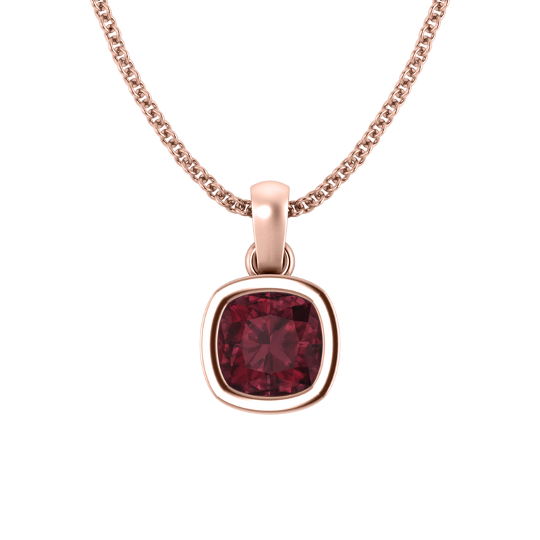 Bezel Garnet Pendant Necklace